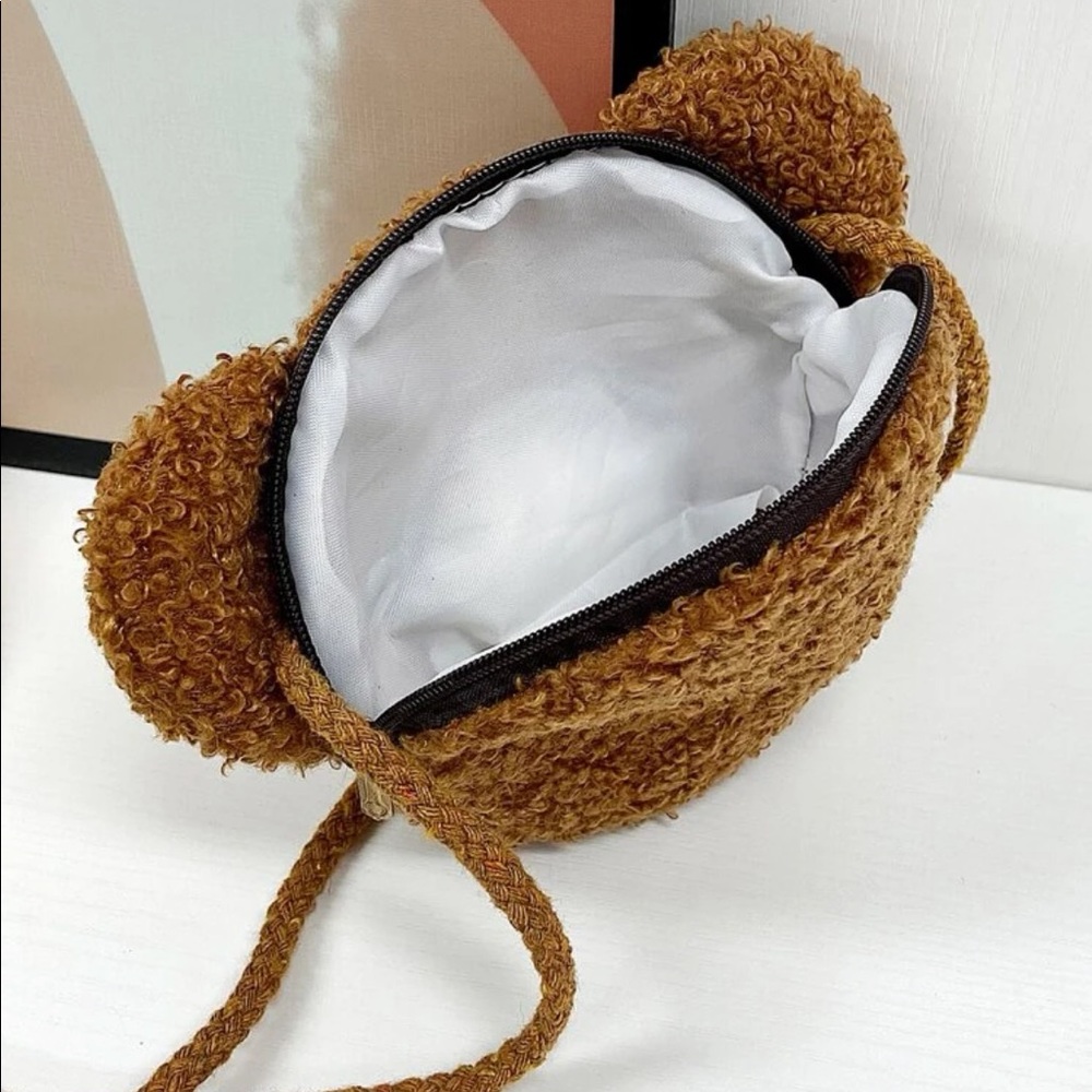 Girls Brown Bear Crossbody Coin Pouch Purse New - Picture 6 of 7